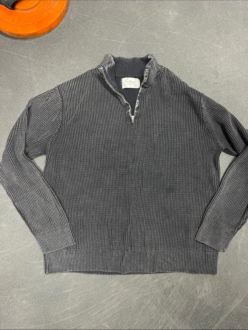 Men's Quarter-Zip Textured Sweater - Charcoal